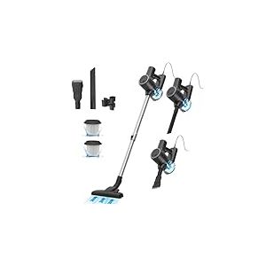 Vexilar Aspirateur Balai Puissant 20Kpa, Aspirateur Balai avec Fil Câble 7m, 3 en 1 Aspirateur Vertical Filtre HEPA, 600W Aspirateur Balai Léger avec Support Mural pour Sols Durs Tapis&Noir
