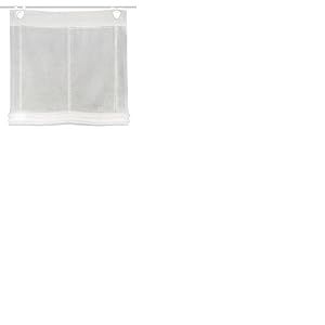 HOME WOHNIDEEN Store Bateau Casper Structure Lin - avec &oelig;illets - avec Crochets de fen&ecirc;tre en m&eacute;tal - Couleur : Blanc - Dimensions : 130 x 60 cm - Nombre : 1