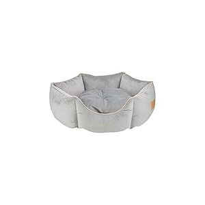 MOOI Crown Panier pour Chien en Velours Douillet, Rembourrage en ouate 100% Polyester et Billes agréables au Toucher, Lavable en Machine à 30 degrés, Disponible en 3 Tailles : Gris 65 x 78 x 25 cm