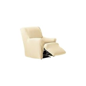 ECOMMERC3 Housse de fauteuil pieds ensemble de relaxation bi-élastique en une pièce, respirante et facile à installer - Housse de fauteuil pieds ensemble couleur écru, protection complète avec mousses