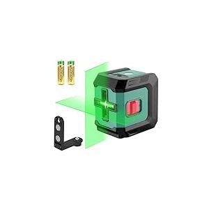 HYCHIKA Niveau Laser 15M, Autonivelant Laser Vert avec 3 Niveaux de Luminosité Réglables, Niveaux Laser avec Support pour Décoration de Maison, 2 Piles AA