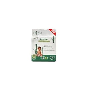 Naty Bamboo - Couches pour Bébé en fibres de viscose de bambou – Douceur soyeuse, Couches à base de plantes, Testées dermatologiquement pour peau sensible et super absorbantes (Taille 4, 144 unités)