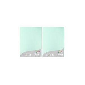 Clairefontaine 24233C - &Eacute;tui de 25 Feuilles - Format A4 (21x29,7cm) - 210g/m&sup2; - Coloris Vert Jade - Papier d'Invitation Ev&egrave;nements et Correspondance - Gamme Pollen - Papier Premium Lisse (Lot de 2)
