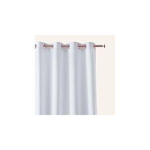 ROOM99 Rideau avec œillets Aura 140 x 230 cm Largeur x Hauteur, Décoration de Fenêtre, Curtains et Draperies intérieurs pour Salon, Chambre Moderne Lisse Blanc, 1 pièce