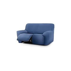 ECOMMERC3 Housse de canapé Relax Pieds 3 x 2, Super élastique bi-élastique, Respirante, Facile à Installer et à enlever, avec mousses de Fixation et élastiques pour Repose-Pieds Bleu