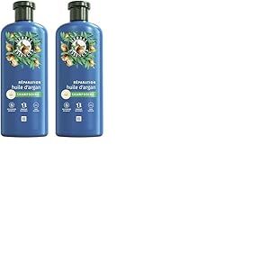 Herbal Essences Réparation Shampoing Huile d'Argan 250ml Cheveux Abîmés. Nutrition Intense pour une Chevelure Douce et Lisse. Ingrédients d'Origine Naturelle*, Sans Silicone, Végan (Lot de 2)