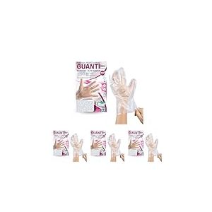 Bottari Gants jetables en HDPE sans poussi&egrave;re, 100 pi&egrave;ces, r&eacute;sistants pour le nettoyage, la nourriture, le jardin, le bricolage et la maison (Lot de 4)