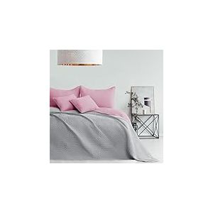 AmeliaHome Softa Couvre-lit Rose Gris 170 x 270 cm