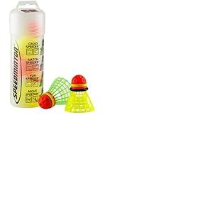 Speedminton® Mixpack Volants de Badminton 1 Fun-Speeder, 2 Match-Speeder, 1 Night-Speeder et 1 Cross-Speeder, Rouge/Jaune/Vert