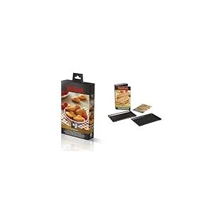 Tefal Coffret Snack Collection de 2 plaques grill-panini + livre de recettes XA800312 & XA801512 Snack Collection Mini Madeleine Accessoire pour Croque Gaufre, Noir