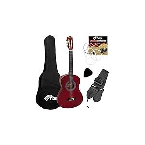 Tiger CLG4-RD Guitare Classique 3/4 Rouge