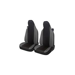Auto Accessori Lupex Housses de siège Auto compatibles avec Smart fortwo, 450 451 et 453, 1 2 3 séries, Tissu Polycoton (Noir - Gris foncé)