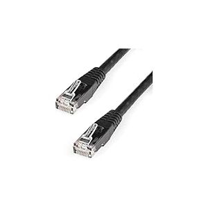 StarTech.com C6PATCH100BK C&acirc;ble Ethernet moul&eacute; CAT6 Gigabit de 30,5 m &ndash; 650 MHz &ndash; 100 W PoE RJ45 UTP &ndash; c&acirc;ble de raccordement avec serre-c&acirc;ble certifi&eacute; UL/TIA &ndash; Noir