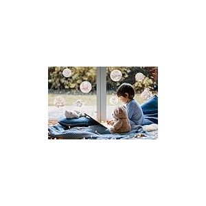 Lot de 2 feuilles d'autocollants pour fenêtre Winnie l'ourson - Dimensions : 30 x 30 cm - Motif : Disney - Pour chambre d'enfant, chambre de bébé, ours