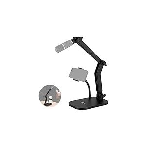 NEEWER Support de Microphone de Bureau avec Pince pour T&eacute;l&eacute;phone & Bras Flexible, Pied de Micro Table avec Adaptateur de Vis 1/4" &agrave; 5/8",Compatible avec Blue Yeti Razer Seiren Mini,Charge 1,5kg,MS022