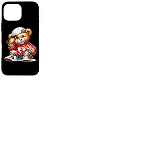 Cool Bear Heart Swag Style Hip Hop Coque pour iPhone 16 Pro Max