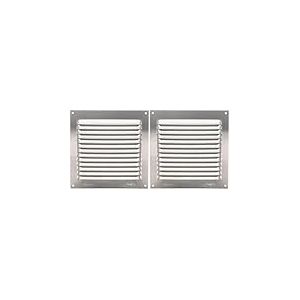 Amig - Grille de ventilation carrée en Aluminium | Grilles d'aération pour sortie d'air | Idéal pour plafond de cuisine et de salle de bain | Dimensions : 150 x 150 mm | Couleur: Argent (Lot de 2)