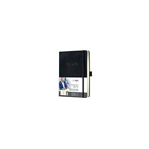 SIGEL C2002 Agenda semainier 18 mois 2019/2020 Conceptum, couverture rigide, 10,8 x 15,1 cm, noir