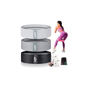 Edifit, Elastique Musculation, Bandes avec 3 Niveaux de R&eacute;sistance, Fitness, Antid&eacute;rapantes, Pack de 3, pour Gym, Yoga, Crossfit, Pilates ou Exercices &agrave; Domicile (Noir, Gris et Gris Clair)