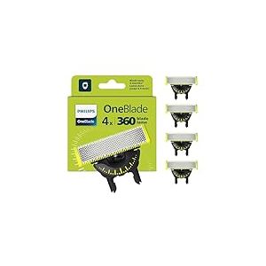 Philips Genuine OneBlade 360 - lames de rechange, pour rasoir/tondeuse électrique OneBlade, lot de 4, modèle QP440/50