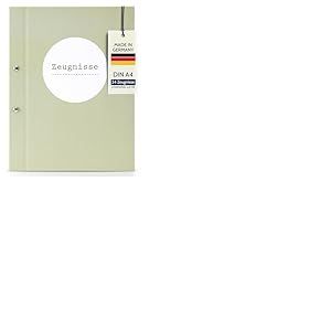 goldbuch 36112 Porte-documents en lin avec fermeture à vis et 12 poches Vert pastel Format A4 24 x 31 x 1,5 cm