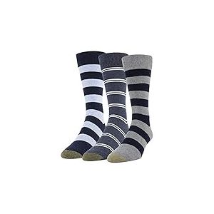 Gold Toe Timeless Classics Crew Socks, 3-Pairs Chaussettes, Gris/Denim/Bleu Ange, L (Lot de 3) Homme