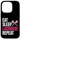 Eat Sleep Lacrosse Repeat Lacrosse Coque pour iPhone 14 Pro