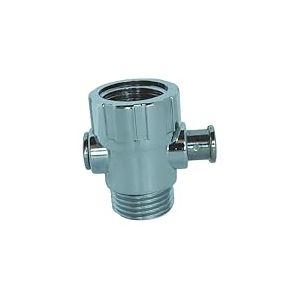 SOMATHERM FOR YOU, Stop douche chromé MF15/21 - Coupe l'eau sans fermer le robinet - Dimensions Mâle Femelle 15/21 - Corps ABS chromé - Compatible eau chaude/froide - Bouton laiton