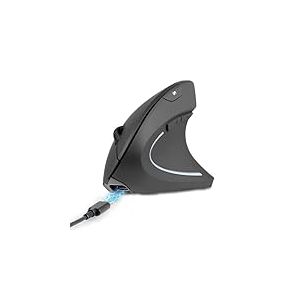 Perixx PERIMICE-713R Souris Verticale sans Fil Rechargeable - Recharge sans Fil et par câble - Conception à 6 Boutons - Noir - pour droitiers