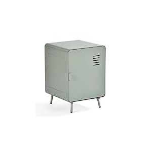 MEUBLE COSY Table de Chevet avec Porte et Deux Étagères Meuble de Rangement Casier en Métal pour Salon Chambre Bureau, Industriel, Vert Clair, 40x40x57cm