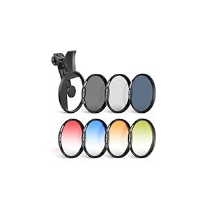 NEEWER 67mm Kit de Filtres ND Compatible iPhone, 7PCS Filtres Polarisants Circulaires CPL &agrave; Clipser + ND32 + Starlight + GND(Rouge/Orange/Jaune/Bleu) pour Objectif d'Appareil Photo T&eacute;l&eacute;phone, FL-P12