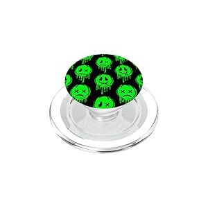 Melting Happy Face Smile Trippy Sad Face Graffiti Vert PopSockets PopGrip pour MagSafe