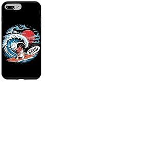T-Shirt Japonais Bruh Great Wave Cat Japon R&eacute;tro Coque pour iPhone 7 Plus/8 Plus