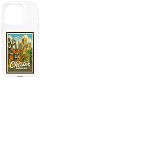 Poster rétro vintage Chester England UK Cheshire Art Graphic Coque pour iPhone 15 Pro