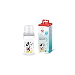 NUK Perfect Match Biberon | 3+ mois | 260 ml | Biberon anti-coliques | PP | Indicateur de contr&ocirc;le de temp&eacute;rature | Disney Mickey Mouse | Lot de 1