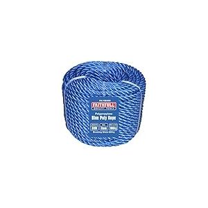Faithfull Bobine de Corde en Polyester Bleu FAIRB3080, diamètre 8 mm x 30 m, Charge maximale 100 kg, Charge de Rupture 800 kg