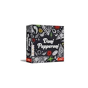 Trefl - Doni Pepperoni - Jeu de Société Dynamique, Cartes en Forme de Morceaux de Pizza, Jeu d’Observation, Jeu Rapide, Règles Simples, pour Adultes et Enfants à partir de 7 Ans