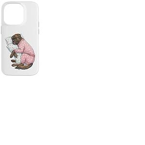 Adorable Chien Bullmastiff endormi en Pyjama Art du Coucher Coque pour iPhone 14 Pro