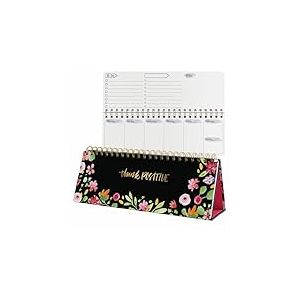 SIGEL Jp100 Jolie Planner Semainier Sans Date, Flower Love, 100 G/M², 30 X 11,4 cm, Hardcover, 124 Pages, Noir, Vert, Rose