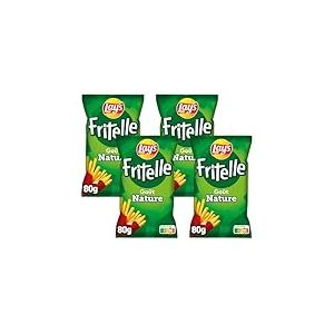 Lay's Fritelle, Avec Sa Forme Originale De Frite, Fritelle Goût Nature, 80 g (Lot de 4)