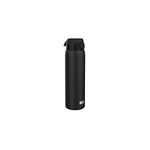 ION8 Gourde Isotherme 1 Litre, 920 ml, Anti-Fuite, Facile à Ouvrir, Verrouillage Sécurisé, Lavable au Lave-Vaisselle, Acier Inoxydable, Isolation Sous Vide, Idéale pour le Sport et le Yoga, Noir