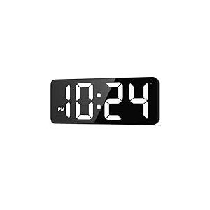 XUANZIT Horloge Murale num&eacute;rique LED avec Grand &eacute;cran, Surface antireflet, intensit&eacute; Automatique, Format 12/24 Heures, Petite Horloge Murale silencieuse pour Salon, Chambre, Ferme, Cuisine, Bureau