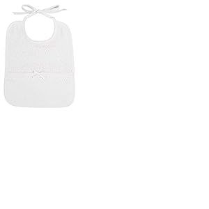 Filet - Bavoir &agrave; Broder avec Poche Coloris Blanc, Taille 6 Mois 1 An