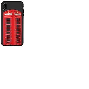 Cabine téléphonique anglaise, dessin à la main Coque pour iPhone XS Max