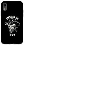 Kingman Arizona USA Tête de Mort de Cowboy Vieilli Coque pour iPhone XR