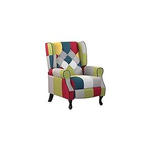 WeHome Fauteuil Relax inclinable avec Assise Ergonomique en Tissu, Fauteuil lit, Dossier r&eacute;glable, Fauteuil inclinable pour ameublement, Salon et Bureau (Patchwork, Patchwork)