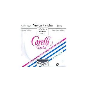 Cordes Corelli Violon Crystal Ré Nylon/Argent filé; Medium