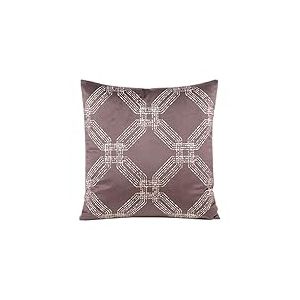Eurofirany Élégante Housse de Coussin décorative en Velours avec Impression 45 x 45 cm Housse de Coussin en Velours Doux Coussin de canapé Motif Hexagonal Rose poudré