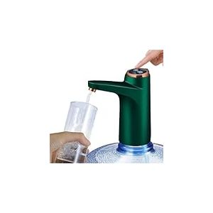 Distributeur d'eau NK - Indicateur LED, batterie USB rechargeable de 1500 mAh, matériau en silicone, compatible 4,5L 5L 7,5L 10L 11,3L 15L 18,9L avec les adaptateurs 3,8 et 4,8cm (Vert)