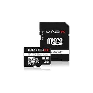 Magix Carte M&eacute;moire microSD 32Go Classe 10 V10 U1, Vitesse de Lecture Allant jusqu'&agrave; 80 Mo/s, EVO Series (Adaptateur SD inclus)